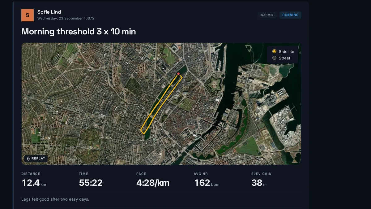 Feed post: morning threshold 3 x 10 min